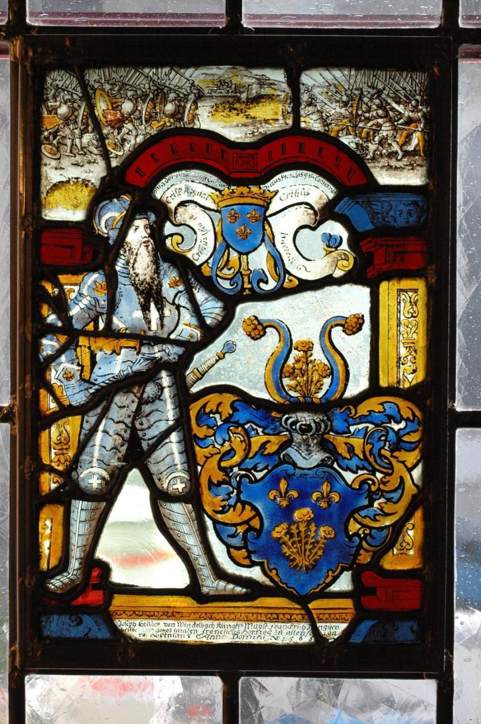 Wappenscheibe von Josef Studer von Winkelbach, Glasgemälde