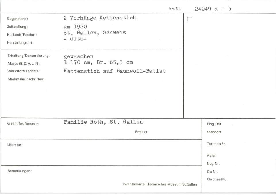 2 Vorhänge Kettenstich