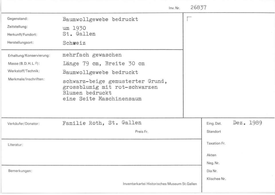 Baumwollgewebe bedruckt