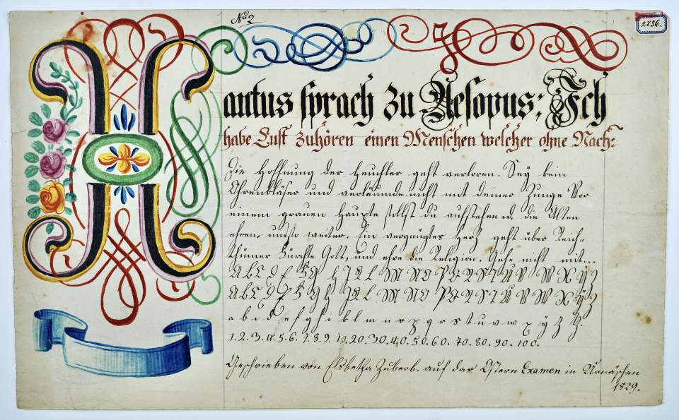 Osterschrift von Elsbetha Zuberbühler aus Urnäsch, Probeschrift