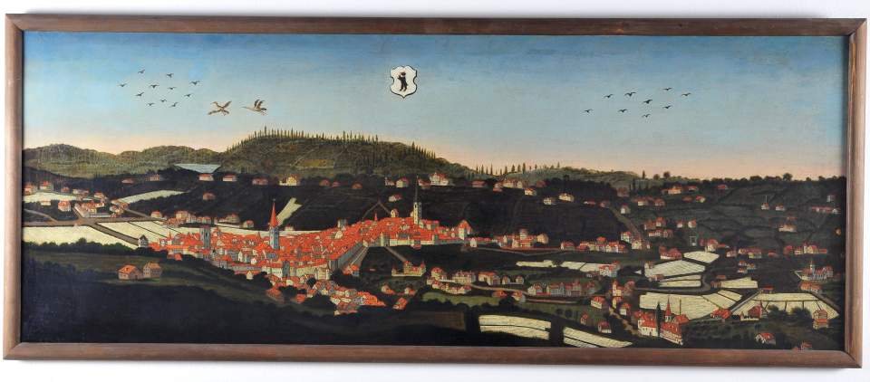 Ölbild St.Gallen von Nordwesten, Leinwandbleichen