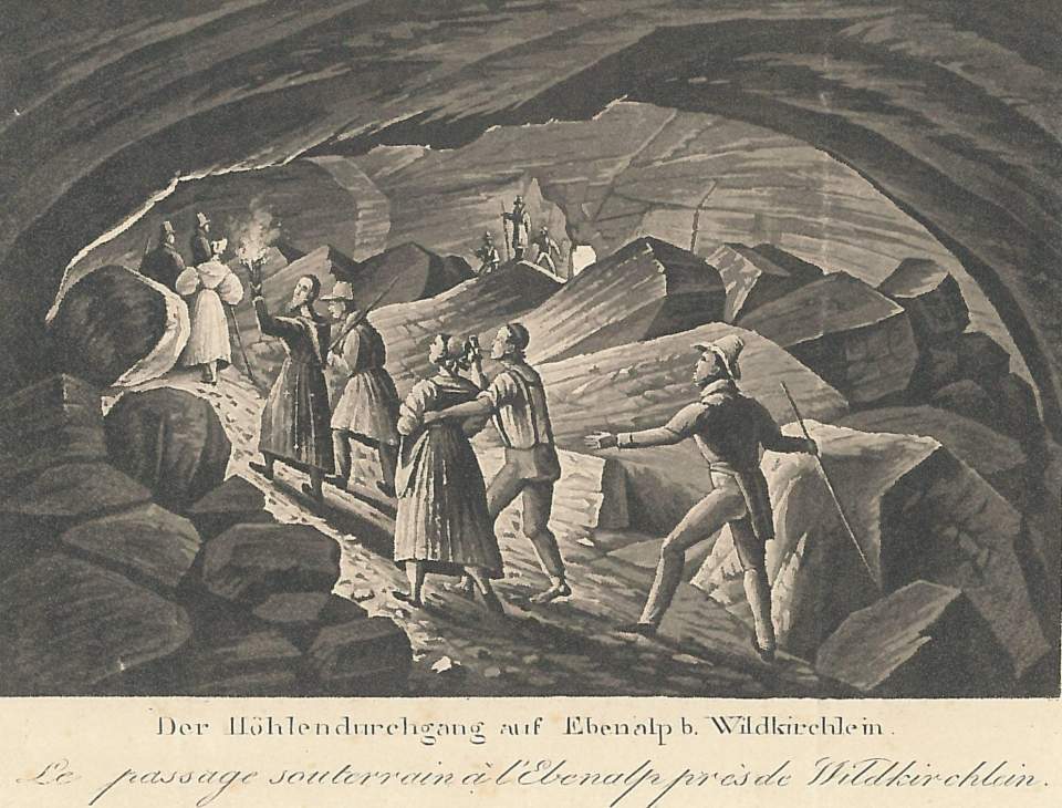 Ansicht Der Höhlendurchgang auf Ebenalp bei Wildkirchlein