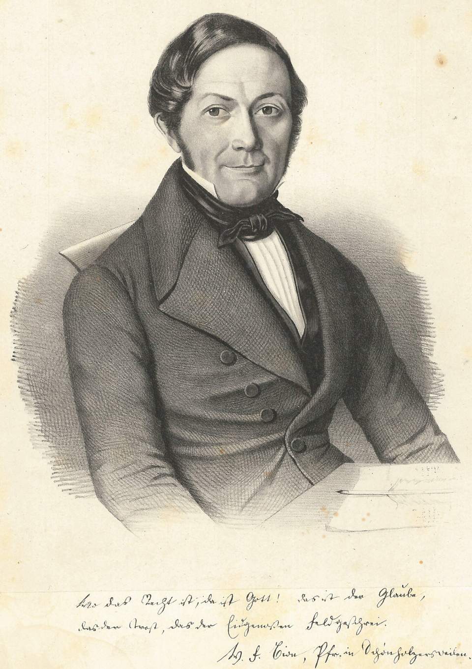 Lithographie, Portrait des W. F. Bion, Pfarrer 