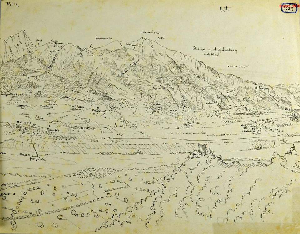  Ansicht Panorama von Wartenstein gegen Rätikon Kt. Graubünden