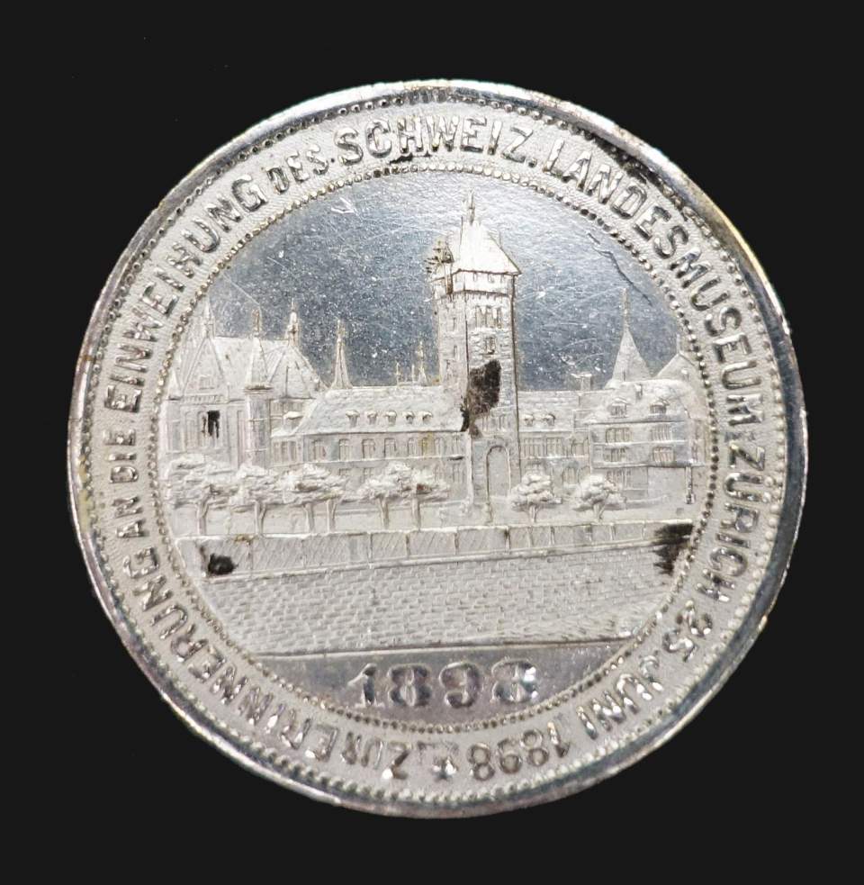 Medaille zur Einweihung des Schweizerischen Landesmuseums in Zürich