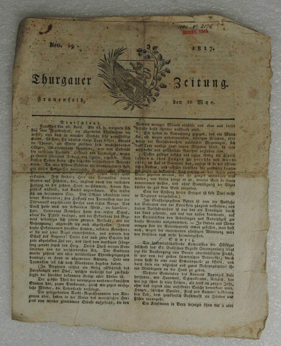 "Thurgauer Zeitung", Nr.19, 1817