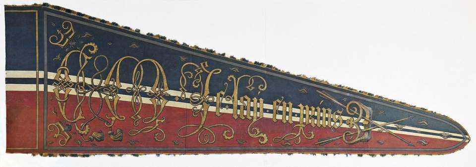 Guidon einer berittenen Bogenschützenformation der Garde Karls des Kühnen, Fahne, Burgunderfahne