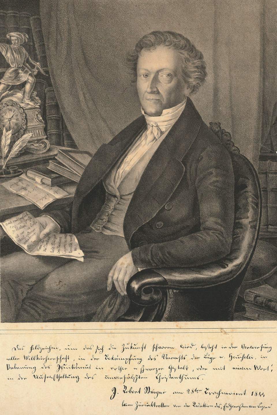 Lithografie Porträt von Robert Steiger