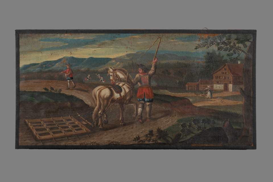 Bilderfolge zur Leinwandherstellung (9 Bilder), Leinwandzyklus