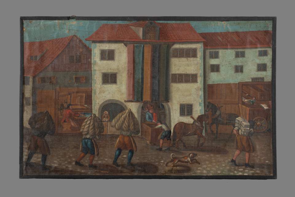 Bilderfolge zur Leinwandherstellung (9 Bilder), Leinwandzyklus