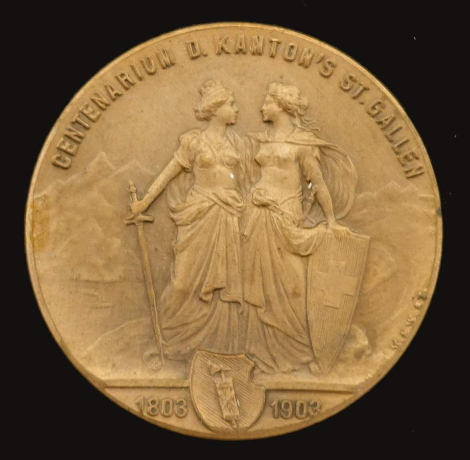 Medaille Centenarium des Kantons St. Gallen