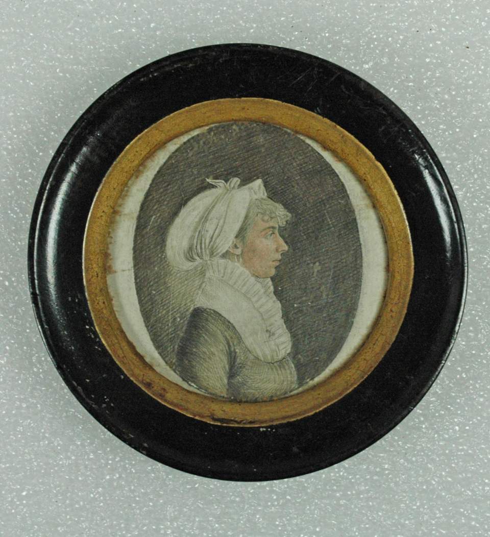 Bildnis der Barbara Gilly, gestorben in Schänis, (Miniatur)