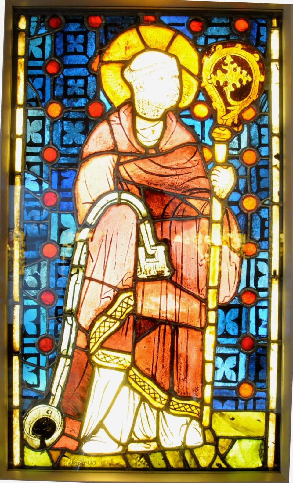 Figurenscheibe des Kloster St. Leonhard in St.Gallen (Hl. Leonhard), Glasgemälde