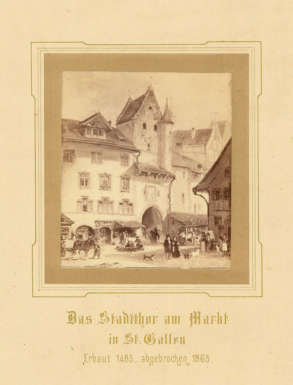 Reproduktion Gemälde Stadttor am Markt St.Gallen