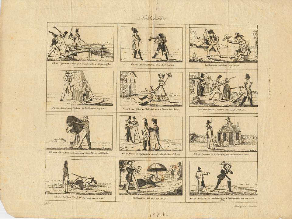 Krähnwinkler mit satirischen Darstellungen von 1834