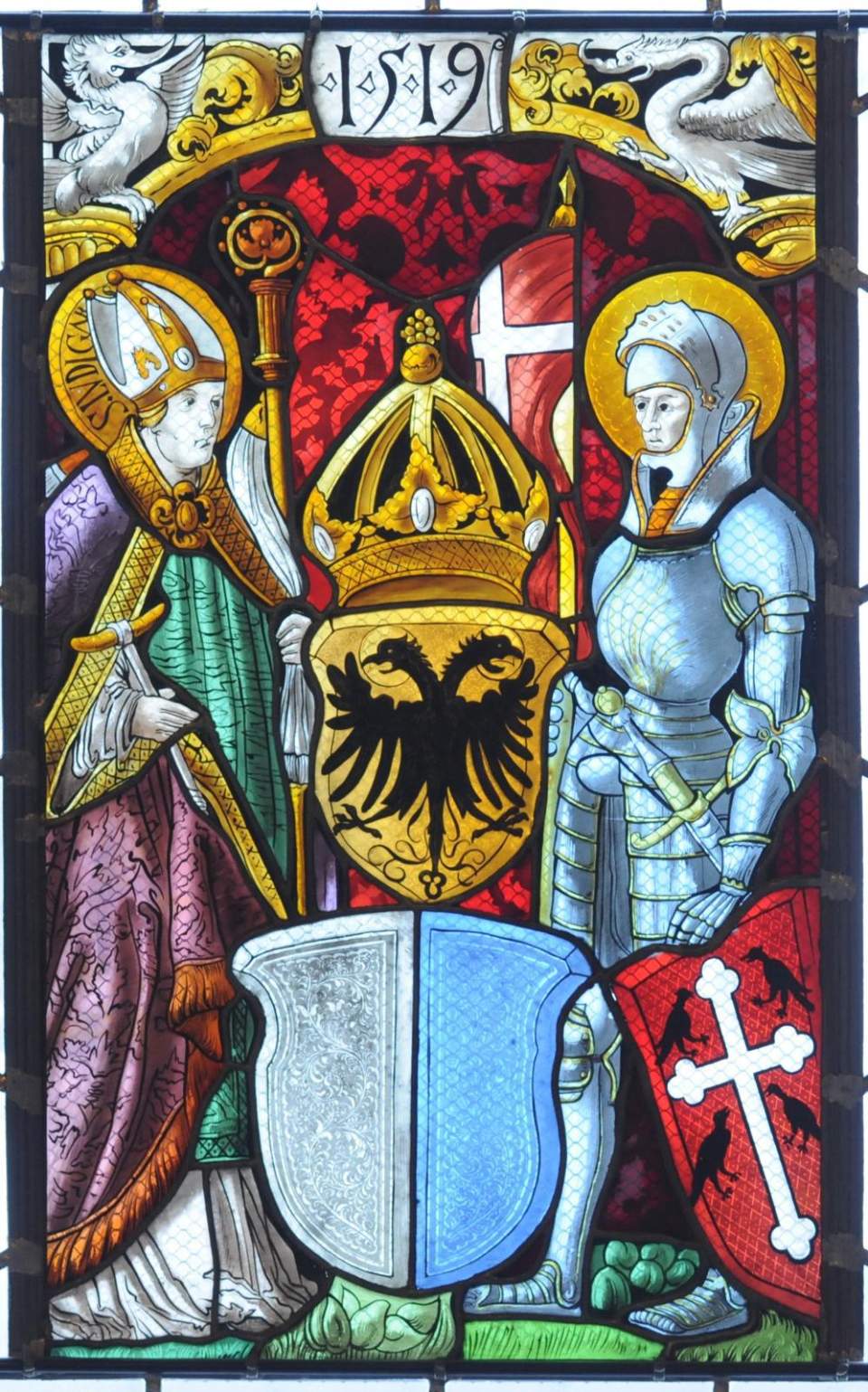 Kopie der Standesscheibe von Luzern 1519 aus der  Kirche Rheineck, Glasgemälde