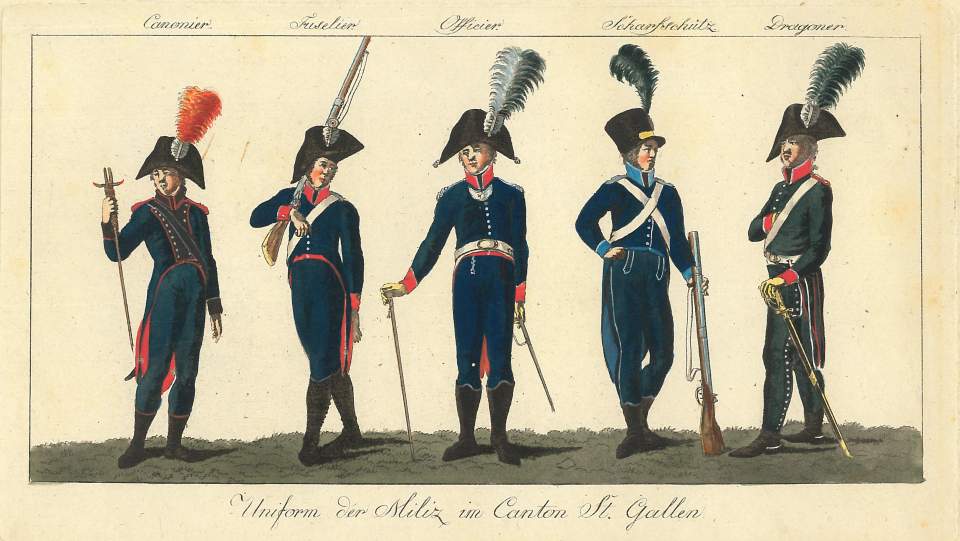 Uniform der Miliz im Canton St. Gallen (1816)