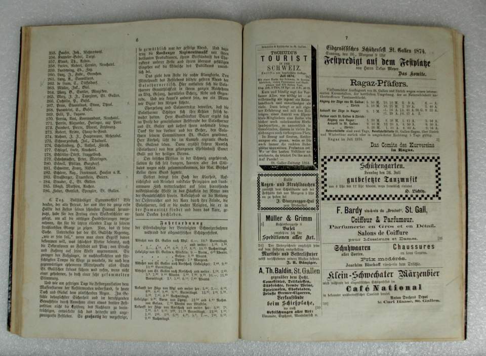 Kartoniertes Heft (Festzeitung für das eidgen.Schützenfest von 1874 in St. Gallen)