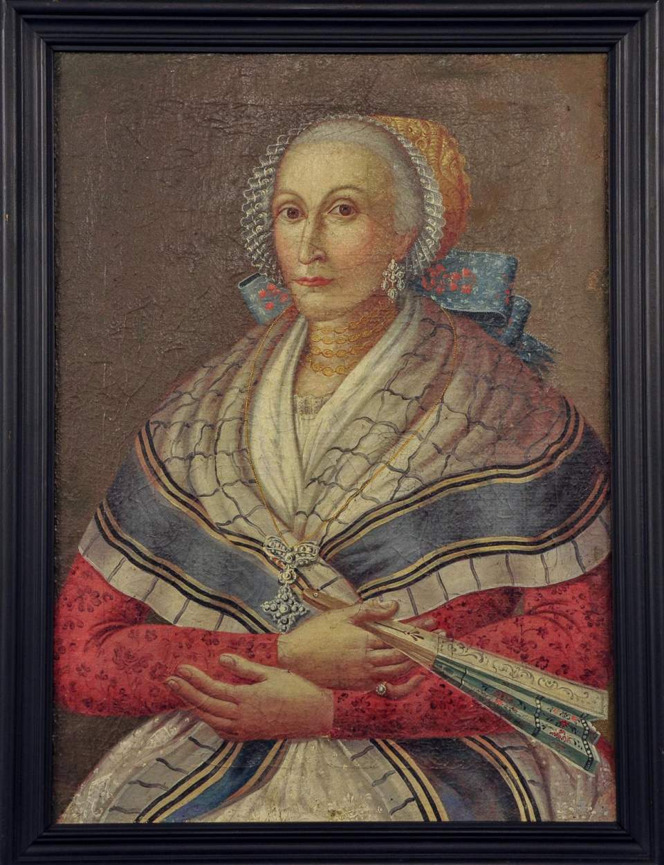 Ölgemälde Bildnis Maria Barbara Eisenring - Müller ( 1777 - 1832)