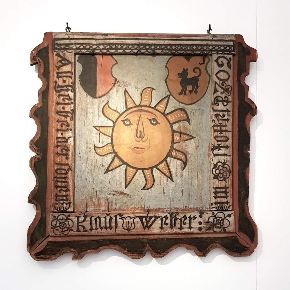 Wirtshausschild "Sonne", Stofel, Alt St. Johann SG, Toggenburg, 1702