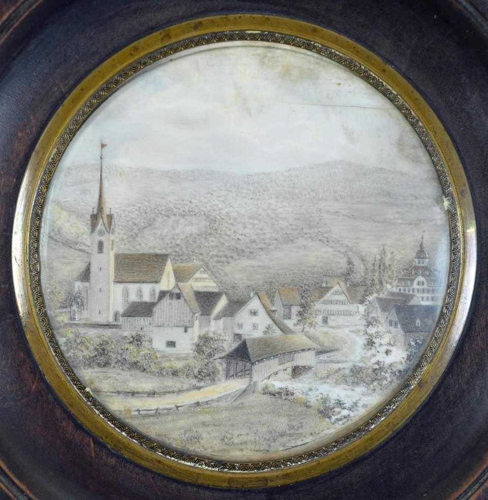 Totengedenkbild für das Ehepaar Steiger-Siegfried, Oberglatt SG; 1830