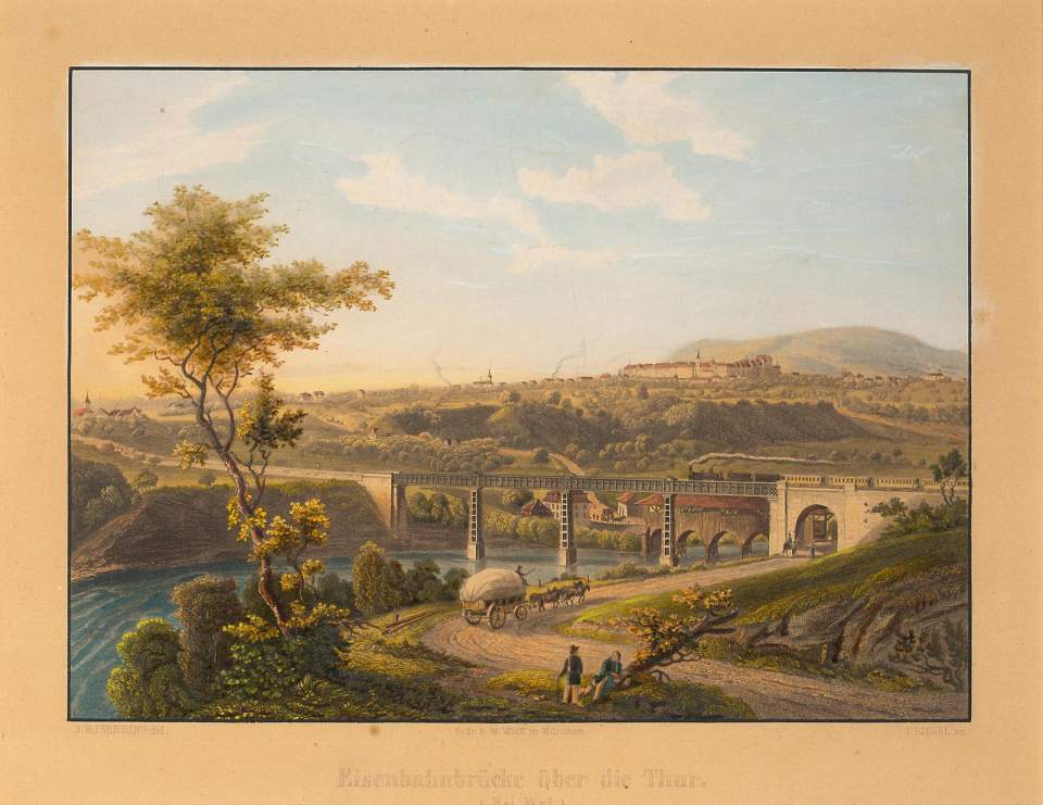 Schwarzenbach, Eisenbahnbrücke über die Thur, 1855