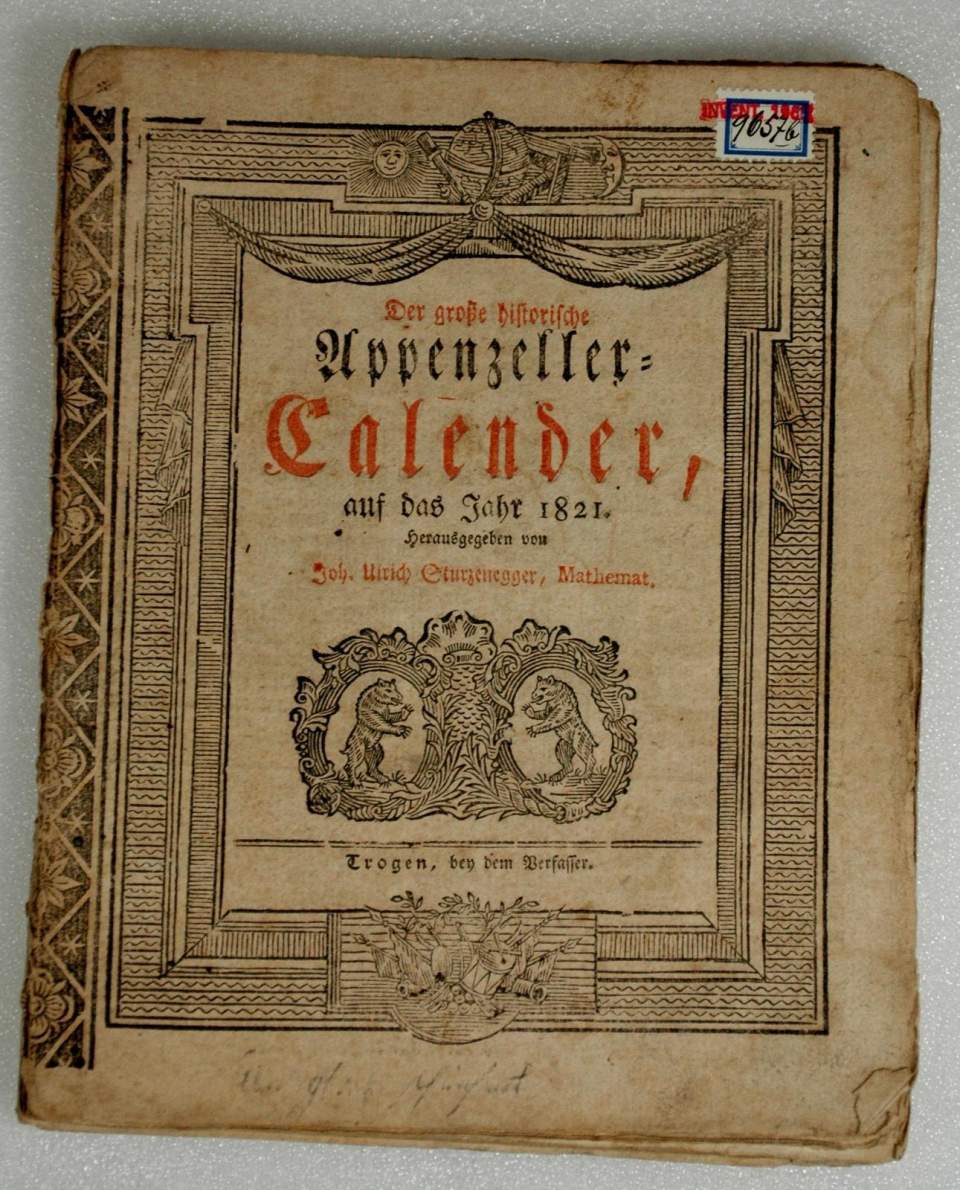 Kalender, Appenzeller Calender auf das Jahr 1821