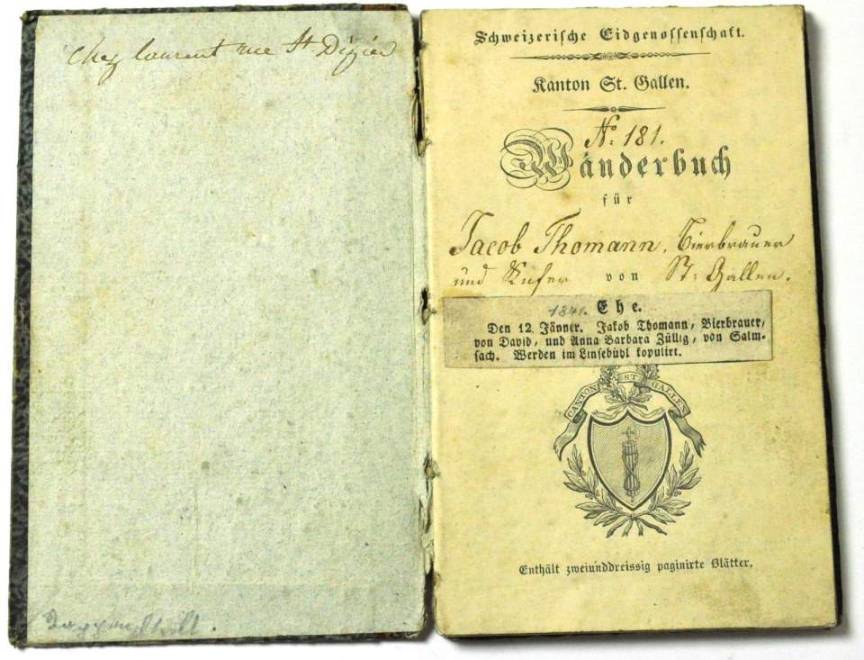 Wanderbuch Jacob Thomann von St. Gallen