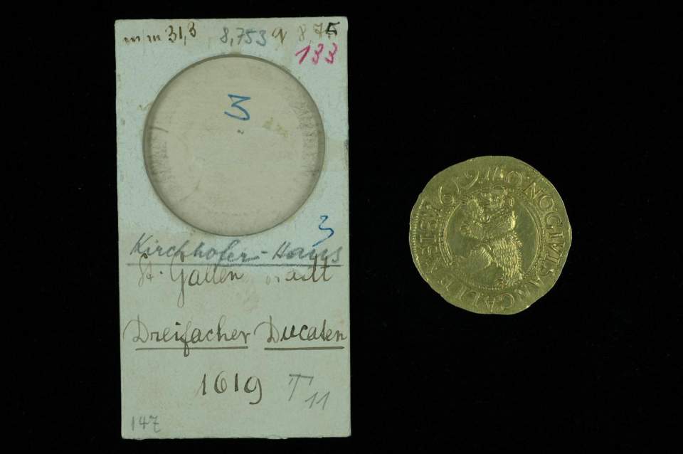 Dreifacher Dukaten, St. Galler Münze, Goldmünze, Golddukaten