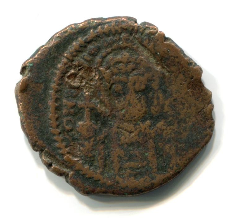 Byzantinische Münze Halb-Follis