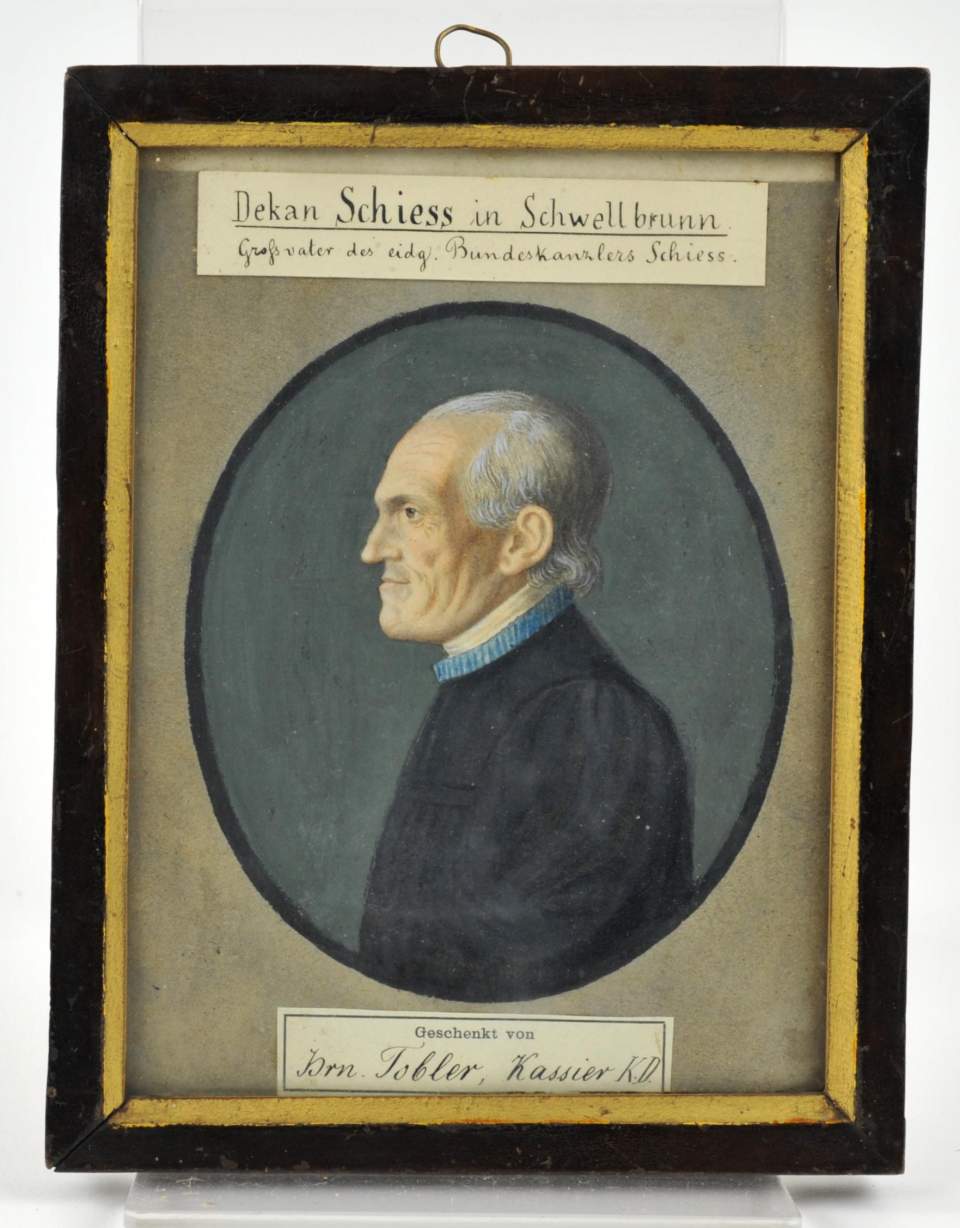 Bildnis des Dekans Schiess in Schwellbrunn (Decan Scheuss) Vorname: Johann Ulrich (1746-1817)