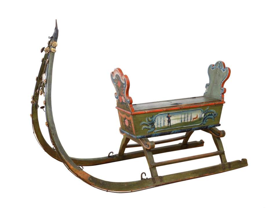 Bilderschlitten aus dem Appenzellerland, Pferdeschlitten, Rennschlitten