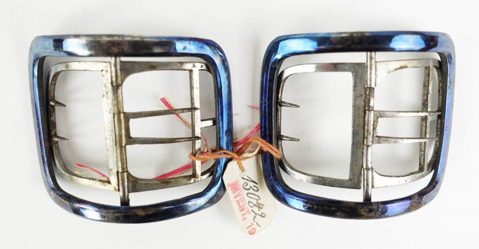1 Paar Schuhschnallen, Eisen gebläut