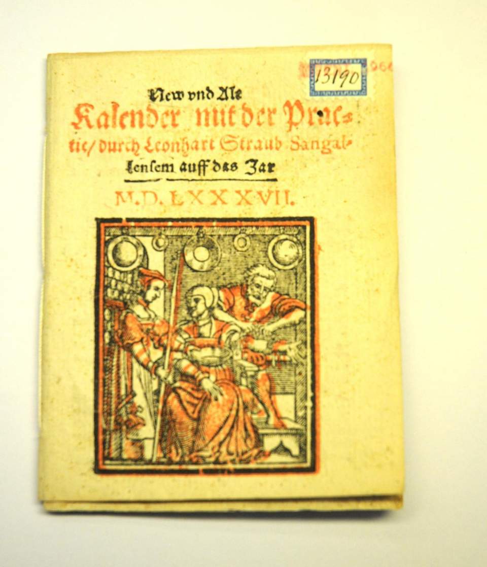 Schreibkalender, Kalender gedruckt von Leonhart Straub, St. Gallen, 1588