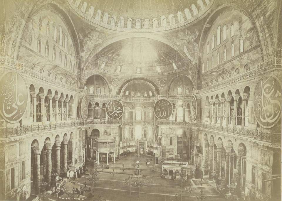 Fotografie, Inneres der Hagia Sophia, Istanbul, Konstantinopel