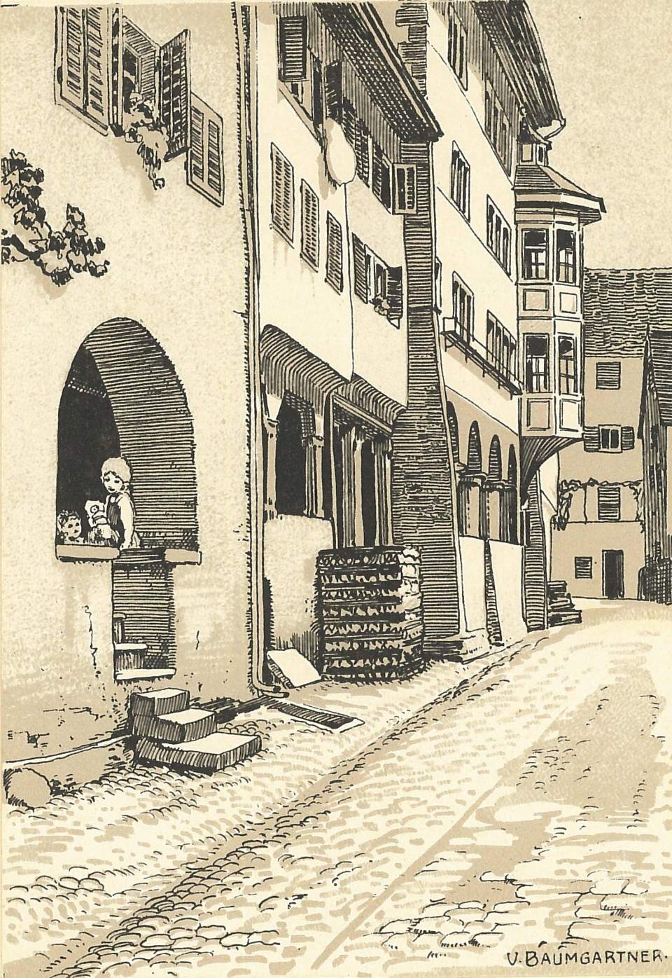 Stich, Häusergruppe an der Hauptgasse Rapperswil