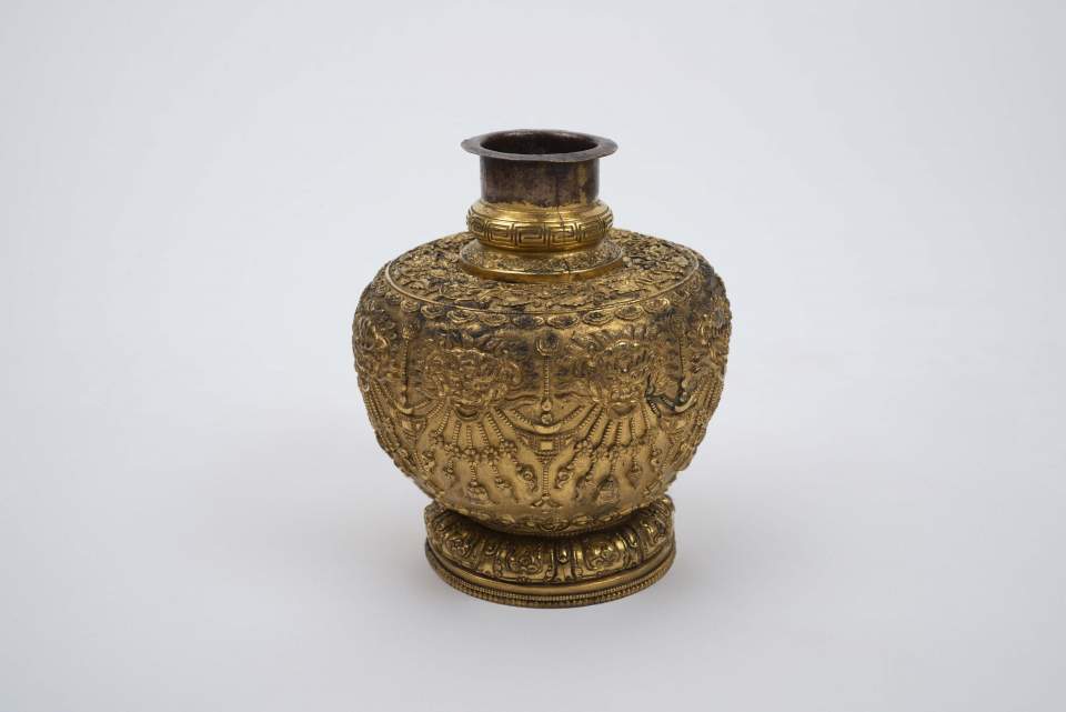 Vase, Ritual-Vase für ein Mandala, Tibet 17. Jh.