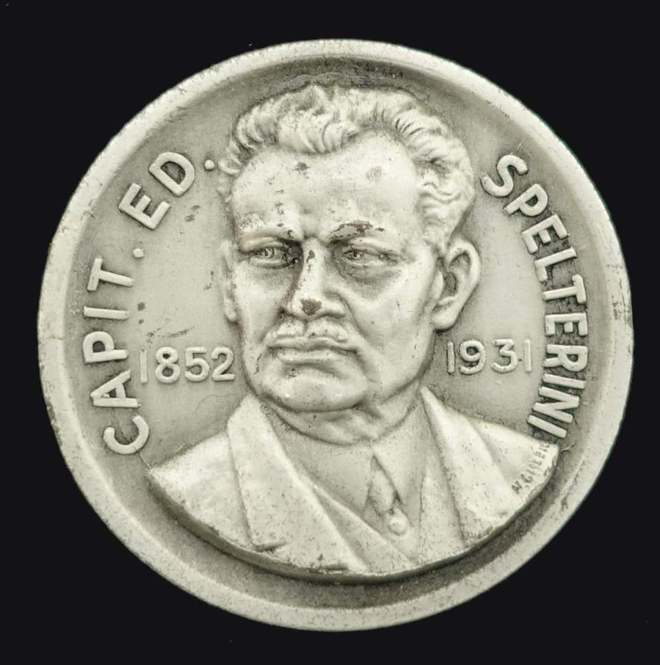 Medaille z. 80. Geburtstag von Kapitän Ed. Spelterini, Luftschiffer, Toggenburg