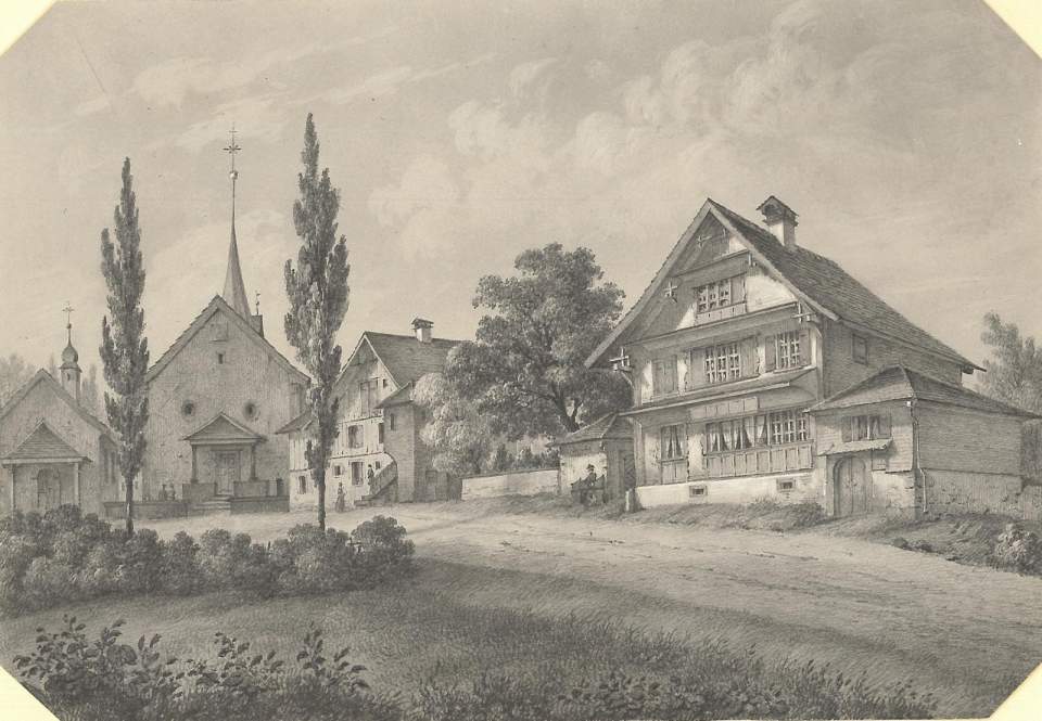 Ansicht Wittenbach, Arzthaus von Mauritz Ludwig Hungerbühler