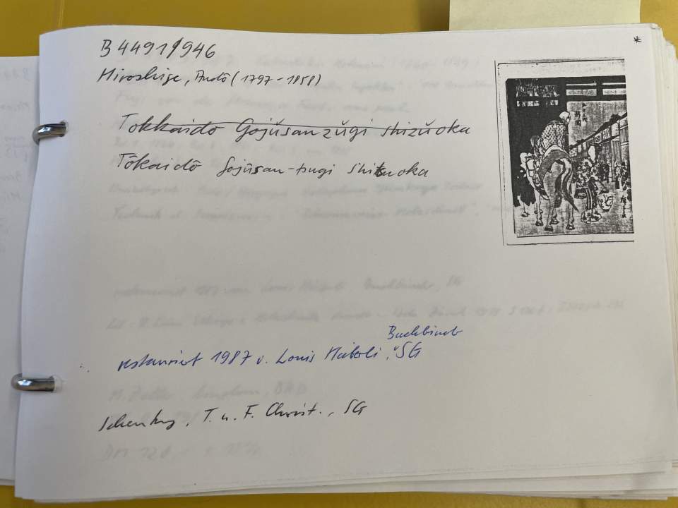 Farbholzschnitt, Hiroshige, Strassenszene