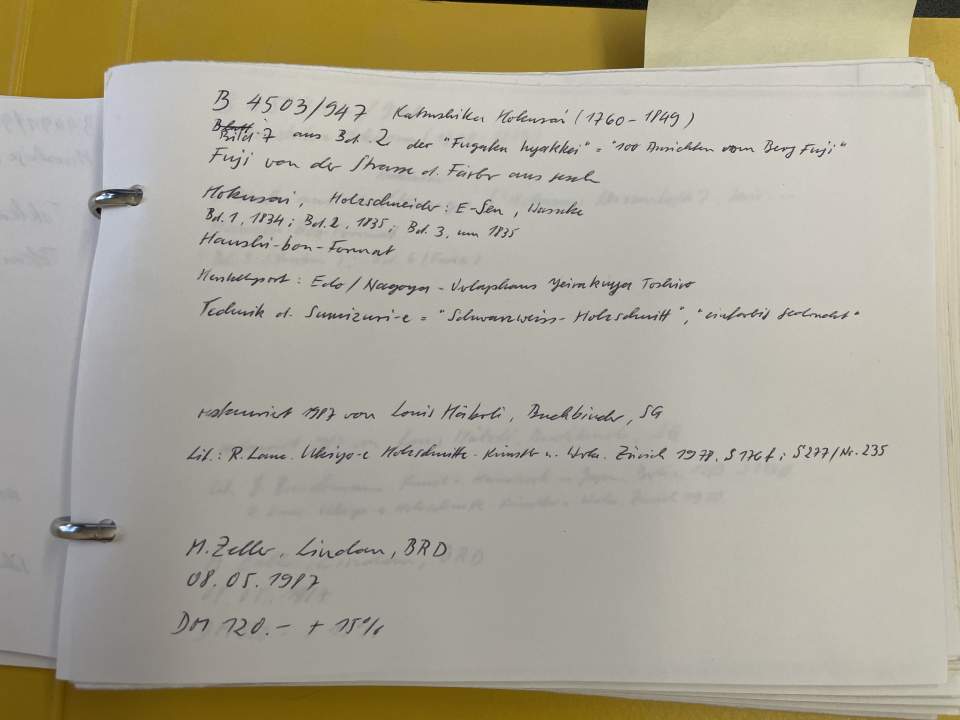 Farbholzschnitt Hokusai, Fuji Strasse der Färber