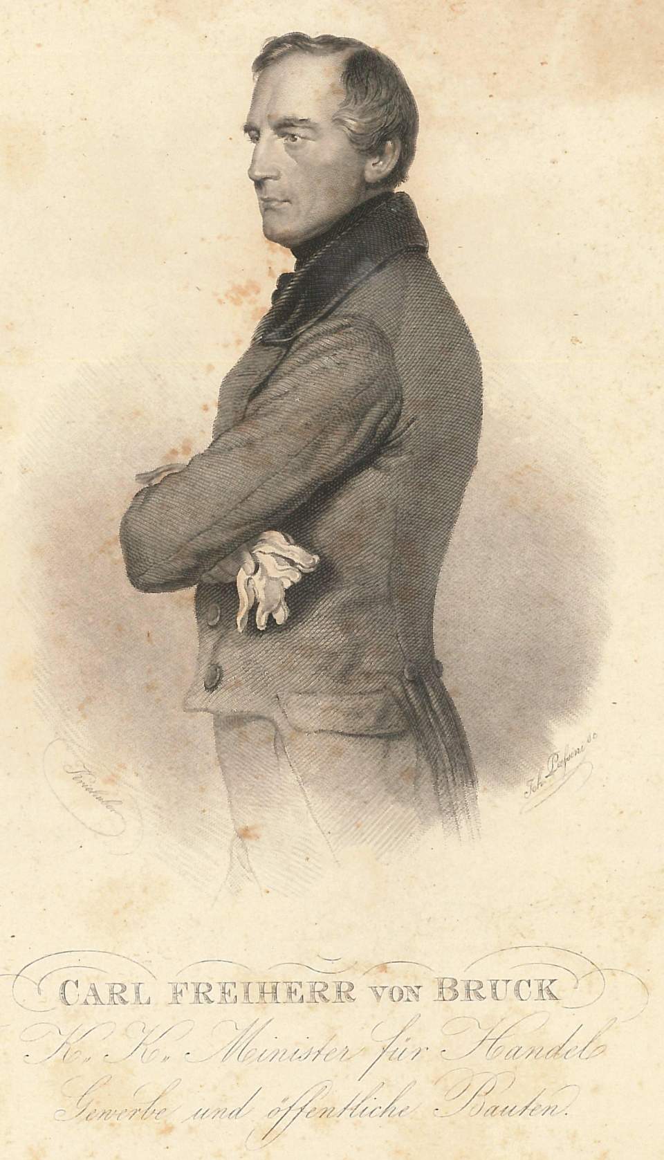 Porträt  Carl Freiherr von Bruck