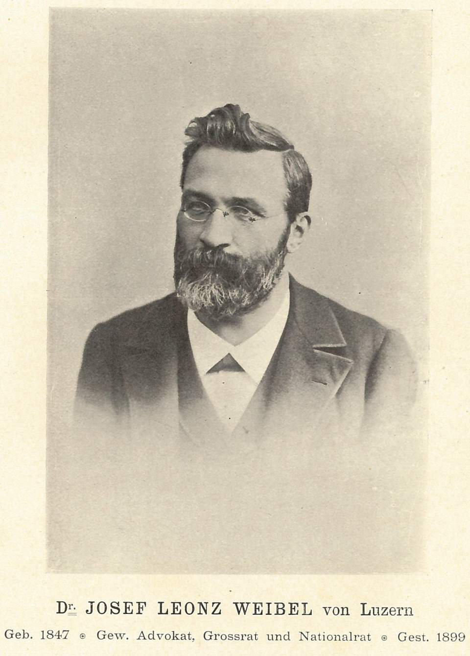 Porträt  Dr. Josef Leonz Weibel von Luzern