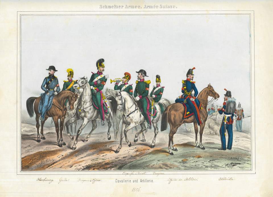 Schweizer Armee: Cavallerie und Artillerie, 1856