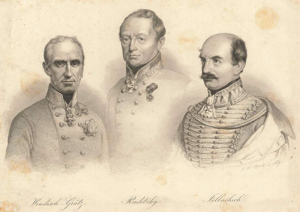 Porträts  Windisch Grätz, Radetzky, Jellachich (Jellacic)