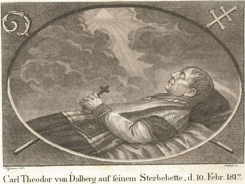 Porträt  Carl Theodor von Dalberg auf seinem Sterbebette, d. 10. Febr. 1817