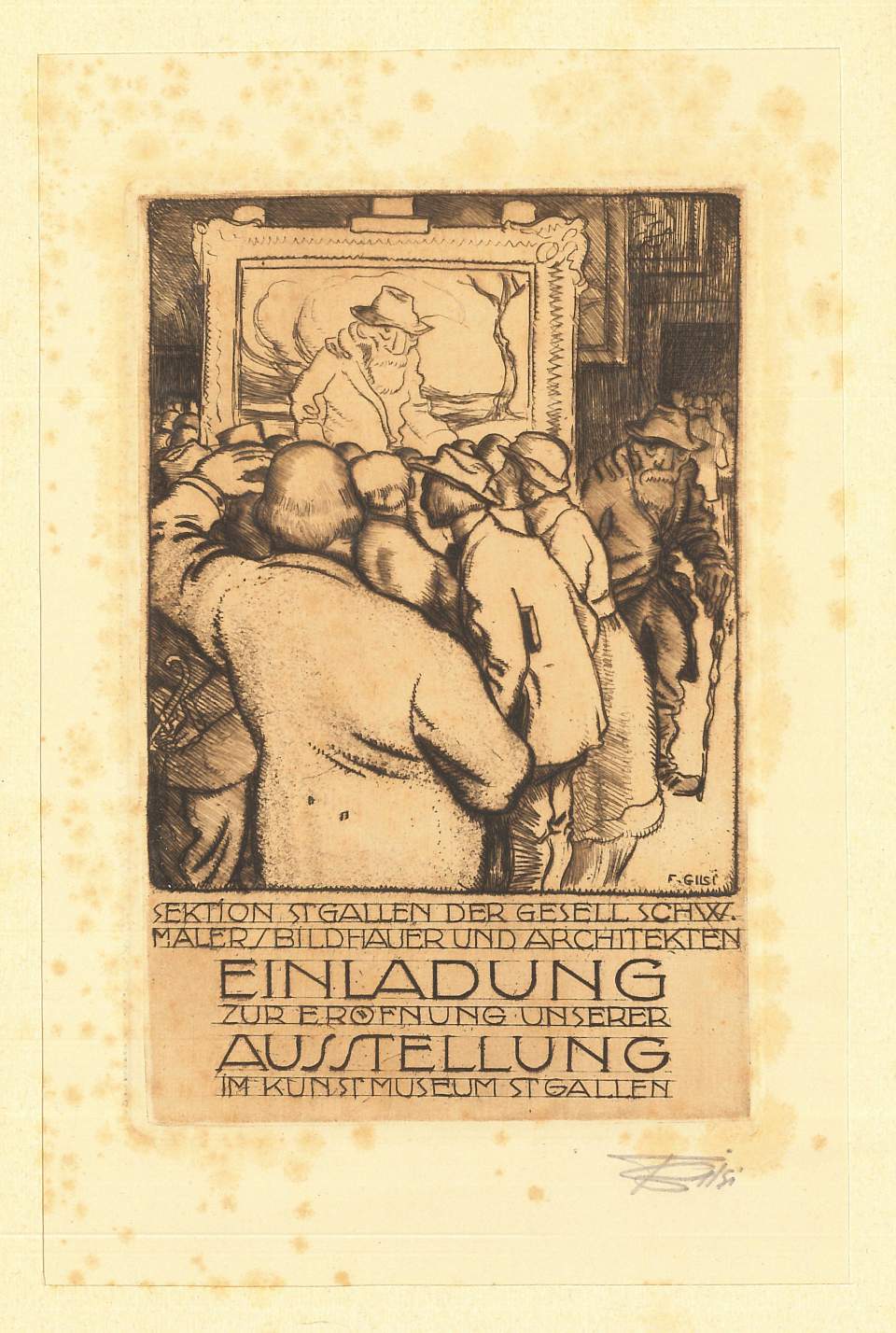 Einladung Sektion St. Gallen der GSMBA zur Ausstellungseröffnung im Kunstmuseum St. Gallen