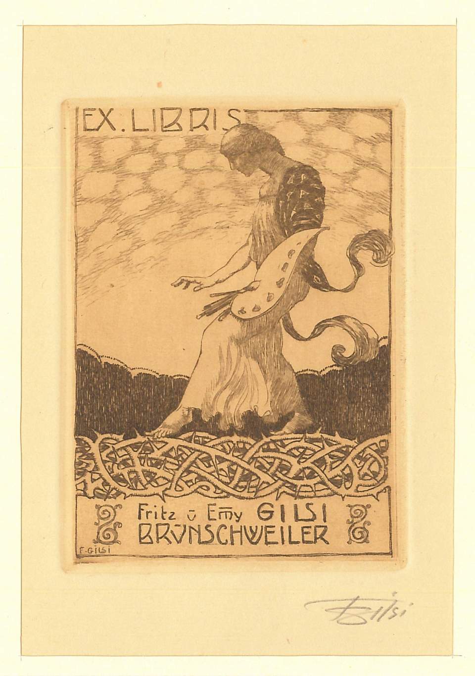 Ex Libris Fritz u. Emy Gilsi Brunschweiler