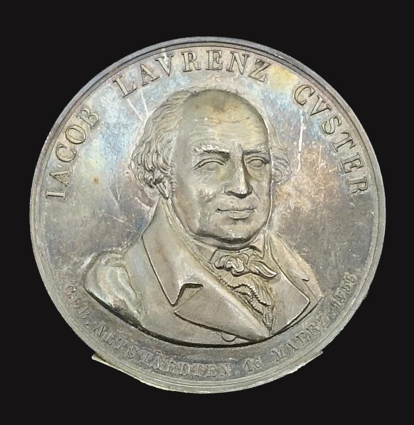 Medaille Jak. Laurenz Custer, Kaufmann u. Politiker v. Rheineck