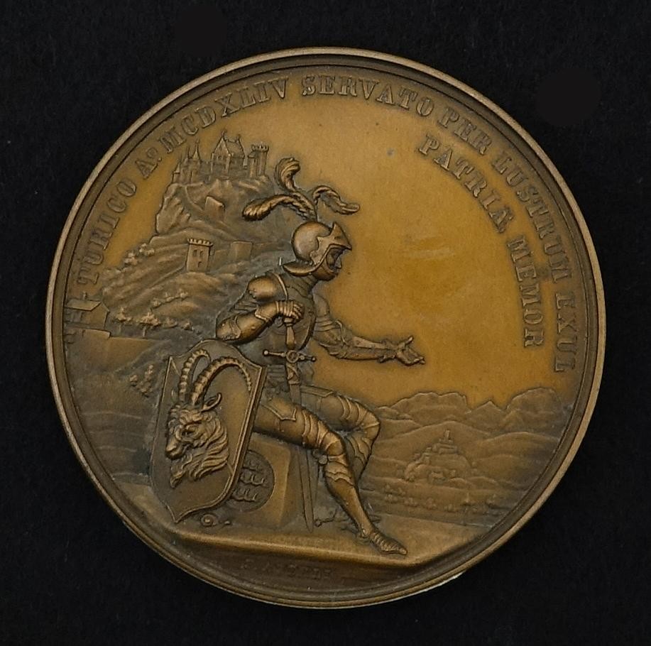 Medaille Ritter Hans von Rechberg, Gegner der Eidgenossen im alten Zürichkrieg